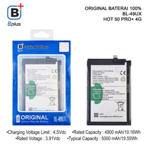 BATERAI INFINIX BL-49UX /HOT 50 PRO+ 4G ORIGINAL BPLUS 100%