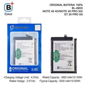 BATERAI INFINIX BL-49XX /NOTE 40 4G/NOTE 40 PRO 5G/ GT 20 PRO 5G ORIGINAL BPLUS 100%