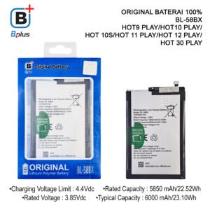 BATERAI INFINIX BL-58BX /HOT9 PLAY/HOT10 PLAY/HOT 10S/HOT 11 PLAY/HOT 12 PLAY/ HOT 30 PLAY ORIGINAL BPLUS 100%