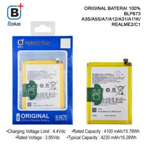 BATERAI OPPO BLP673 /A3S/A5S/A7/A12/A31/A11K/REALME2/C1 ORIGINAL BPLUS 100%