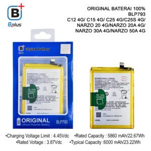 BATERAI REALME BLP793 / C12 4G/ C15 4G/ C25 4G/C25S 4G/NARZO 20 4G/NARZO 20A 4G/ NARZO 30A 4G/NARZO 50A 4G ORIGINAL BPLUS 100%