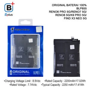 BATERAI OPPO BLP855 RENO6 PRO 5G/RENO7 5G/ RENO8 5G/K9 PRO 5G/ FIND X3 NEO 5G ORIGINAL BPLUS 100%