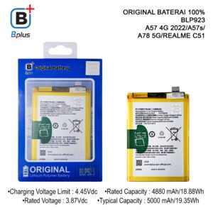 BATERAI OPPO BLP923 A57 4G 2022/A57s/A78 5G/REALME C51 ORIGINAL BPLUS 100%