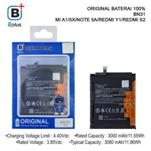 BATERAI XIAOMI BN31 / MI A1/5X/NOTE 5A/REDMI Y1/REDMI S2 ORIGINAL BPLUS 100%