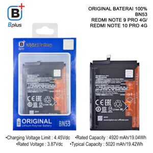 BATERAI XIAOMI BN53 XIAOMI REDMI NOTE 9 PRO / REDMI NOTE 10 PRO 4G ORIGINAL BPLUS 100%
