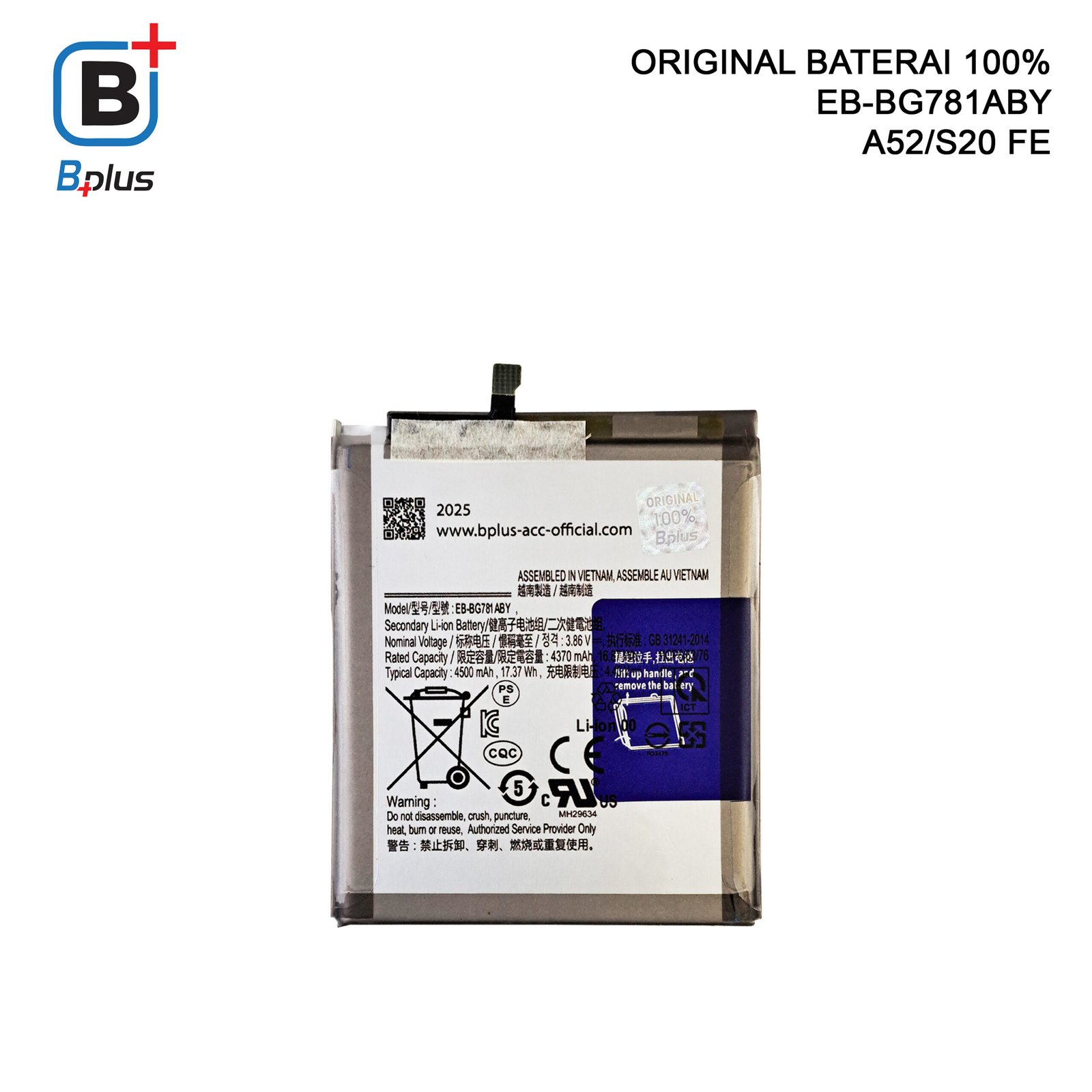 BATERAI SAMSUNG EB-BG781ABY /A52/S20 FE ORIGINAL BPLUS 100% - Gambar 3