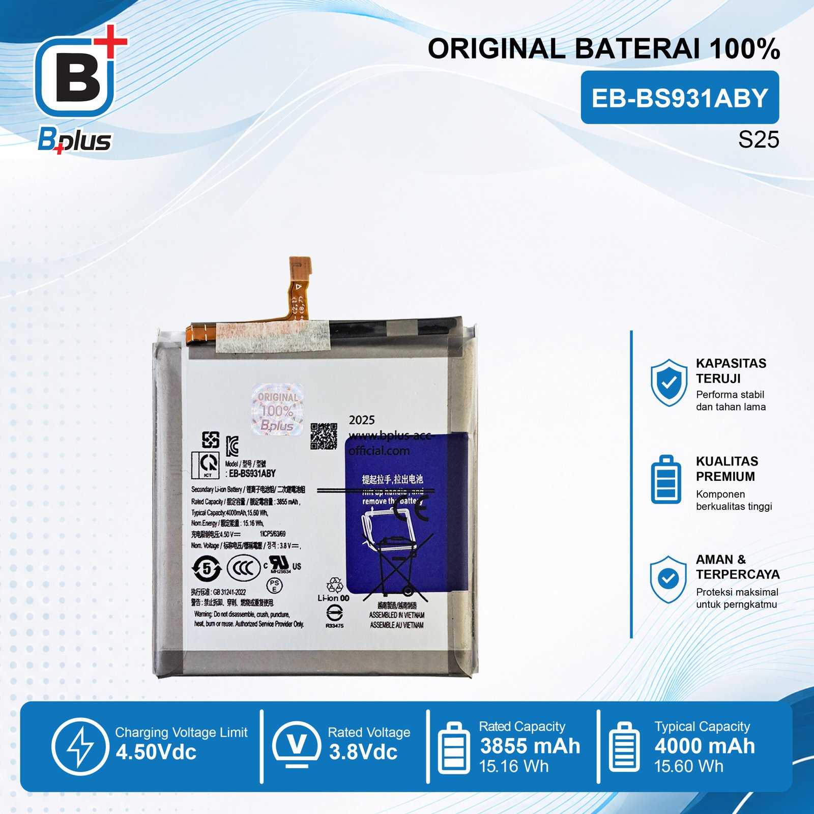 BATERAI EB-BS931ABY ORIGINAL BPLUS 100% - Gambar 2