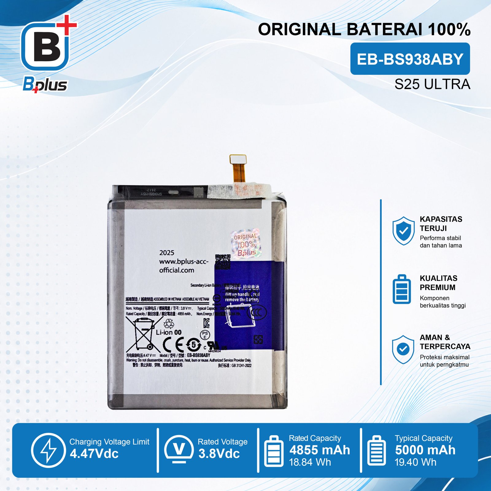 BATERAI EB-BS938ABY ORIGINAL BPLUS 100% - Gambar 2